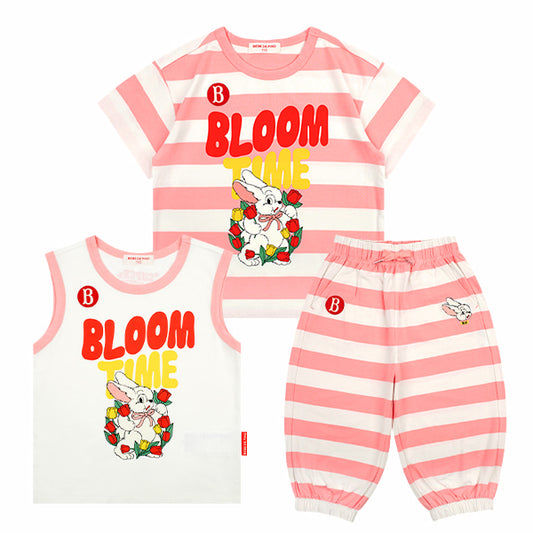 BEBE DE PINO Blooming rabbit stripe lounge wear set