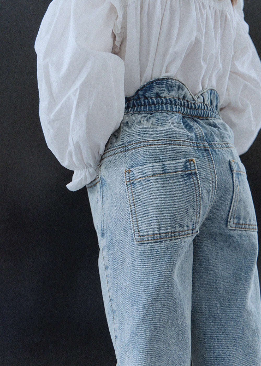 ROANJANE flower powder denim pants