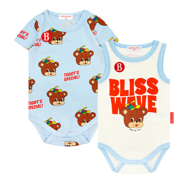 BEBE DE PINO 	All over cool bear baby bodysuit set
