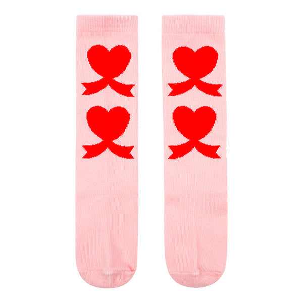 BEBE DE PINO Heart ribbon knee socks