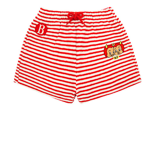 BEBE DE PINO Little demons baby stripe terry short pants
