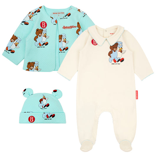 BEBE DE PINO All over teen friends newborn overall set