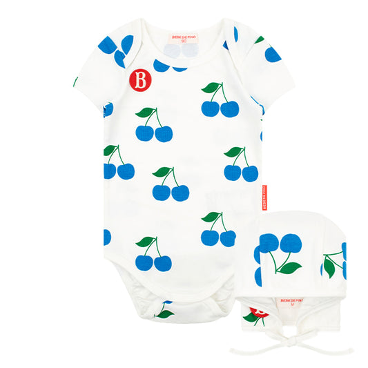 BEBE DE PINO 	All over cherry baby bodysuit set