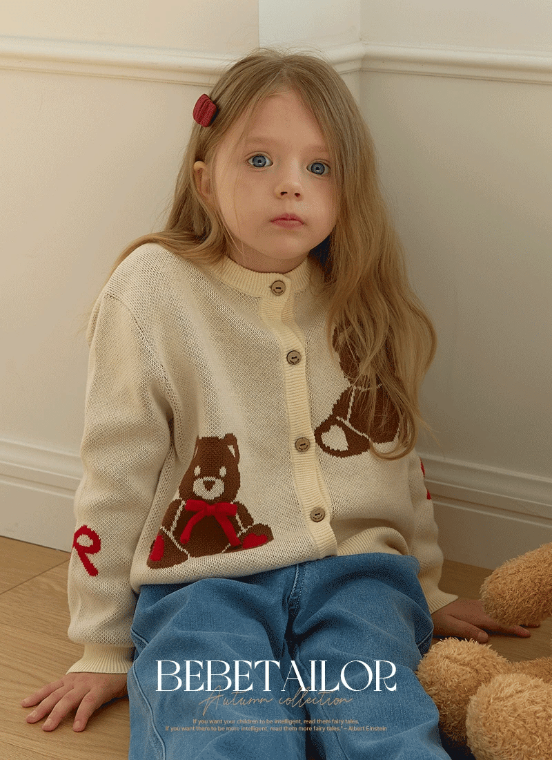 BEBETAILOR Heart bear cardigan