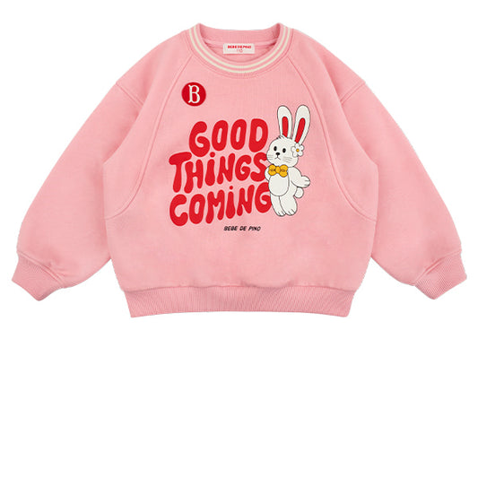 BEBE DE PINO Ribbon bunny raglan loose fit sweatshirt