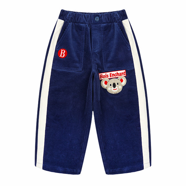 BEBE DE PINO Koala color block corduroy pants
