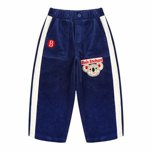 BEBE DE PINO Koala color block corduroy pants