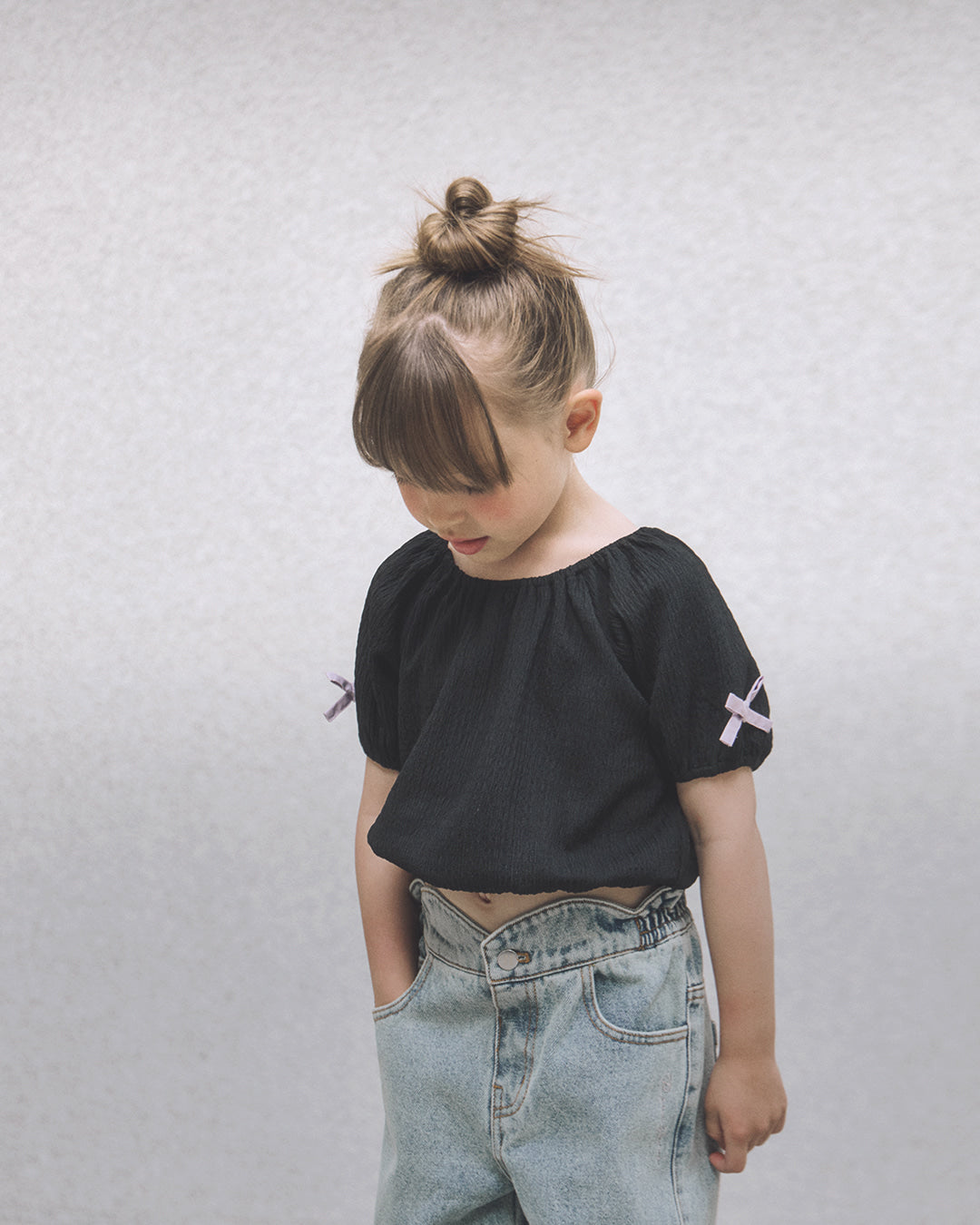 ROANJANE flower powder denim pants