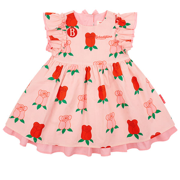 BEBE DE PINO All over rose baby frill dress