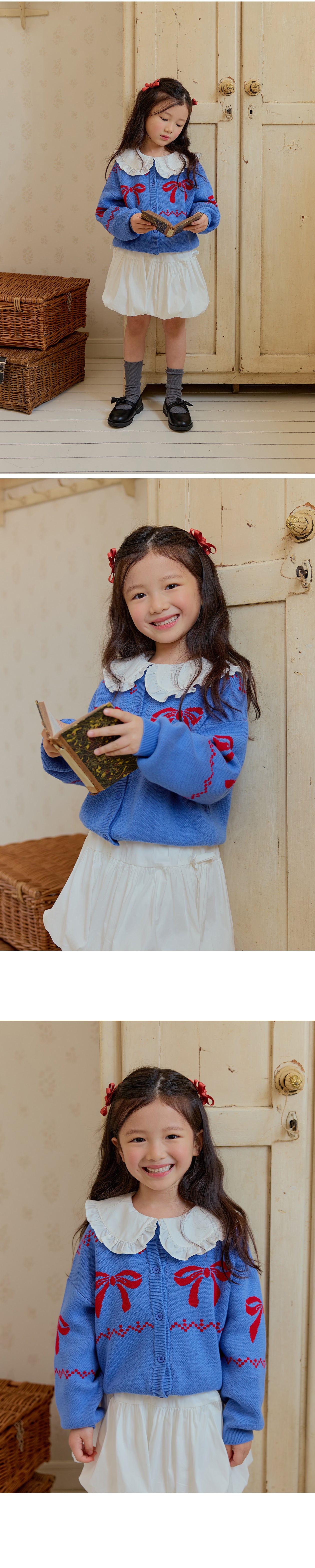 BEBETAILOR Blue ribbon cardigan