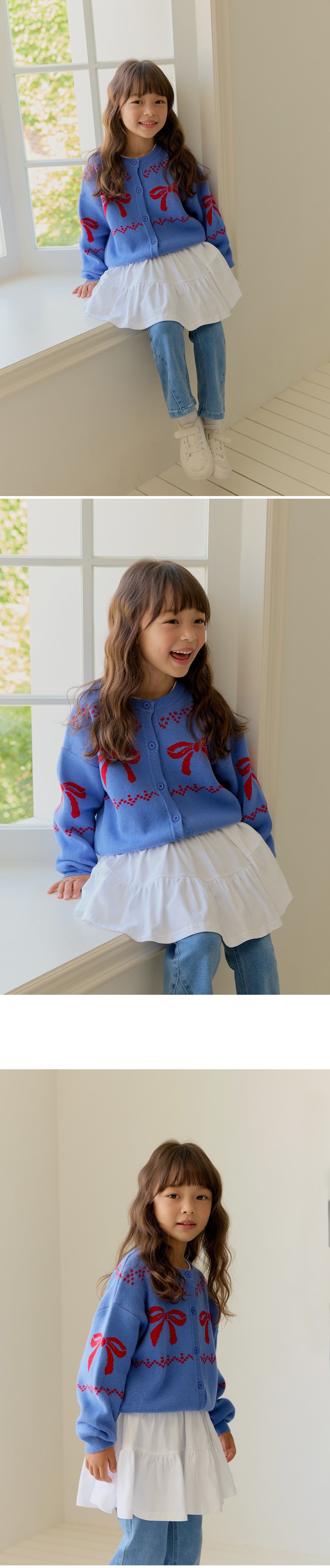 BEBETAILOR Blue ribbon cardigan