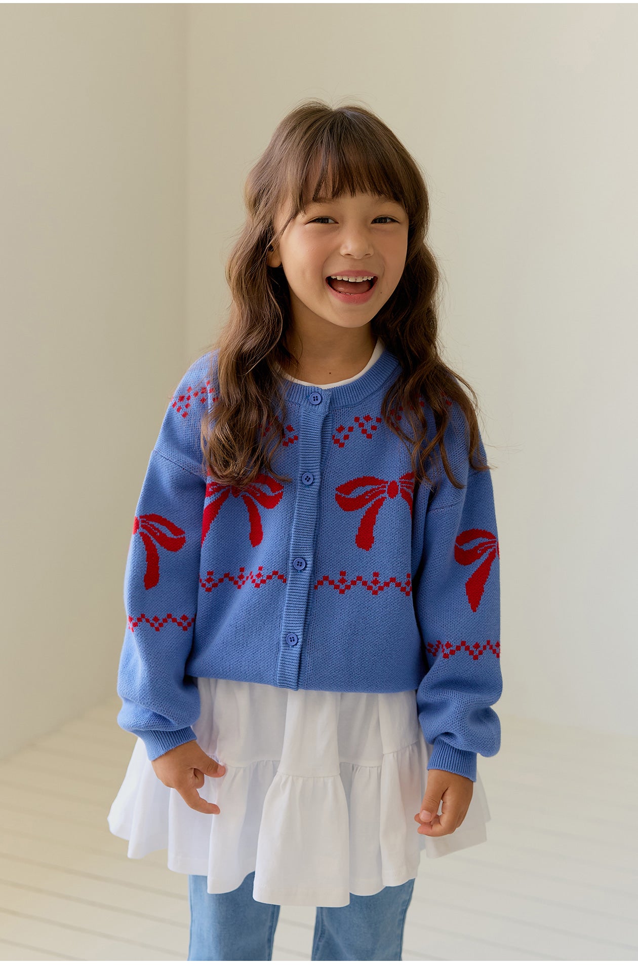 BEBETAILOR Blue ribbon cardigan