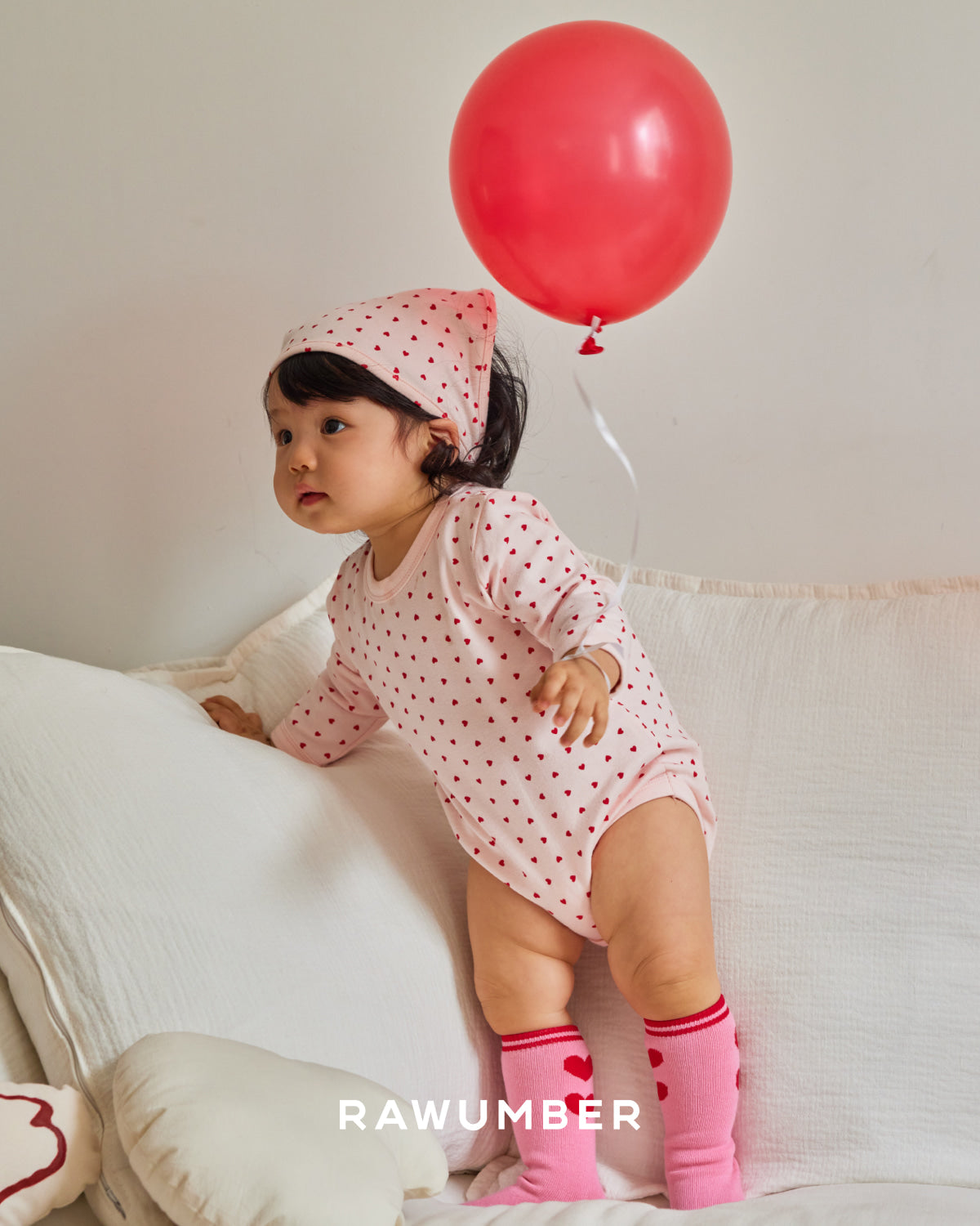 RAWUMBER Heart kong baby suit