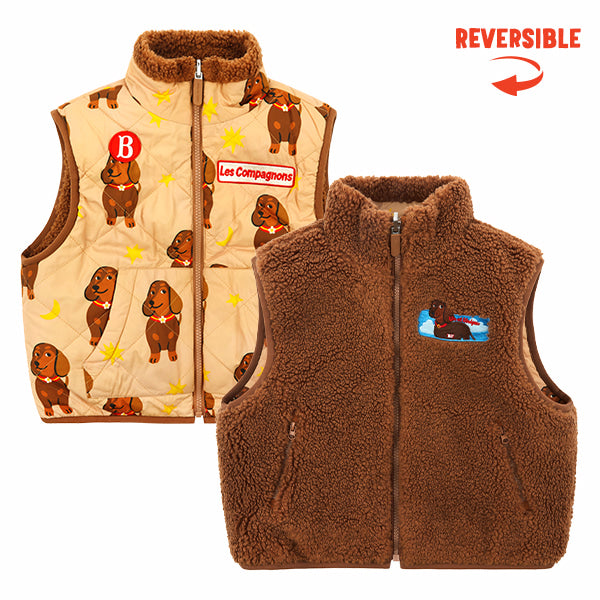 BEBE DE PINO All over dachshund reversible padding vest