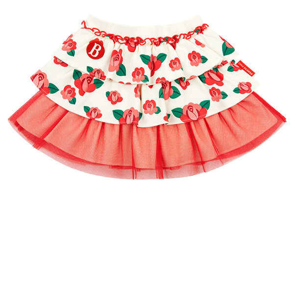 BEBE DE PINO All over camellia ruffle tutu skirt