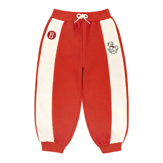 BEBE DE PINO Smiling puppy color block sweatpants