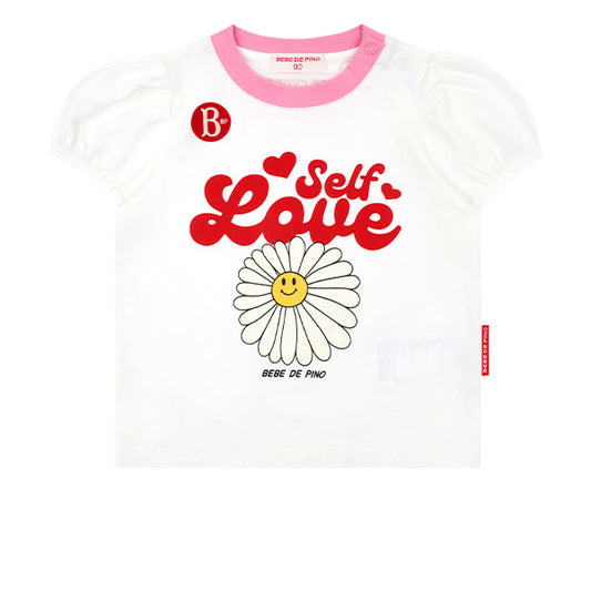 BEBE DE PINO 	Love daisy baby puff sleeve tee