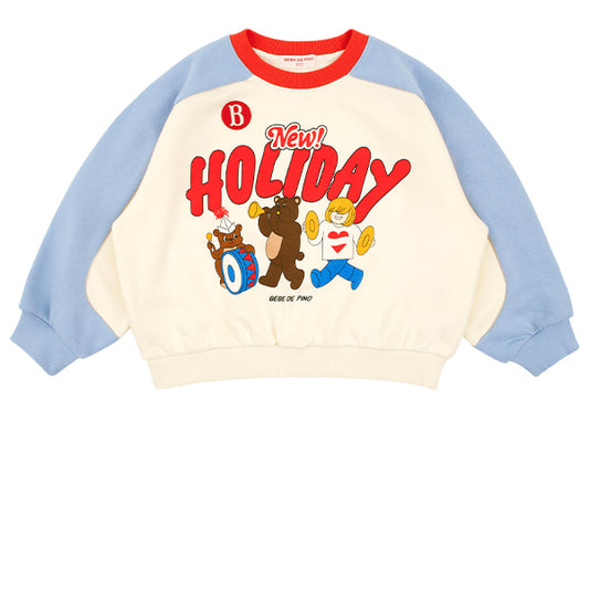 BEBE DE PINO Holiday color block loose fit sweatshirt