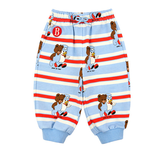 BEBE DE PINO 	All over teen friends baby stripe sweatpants