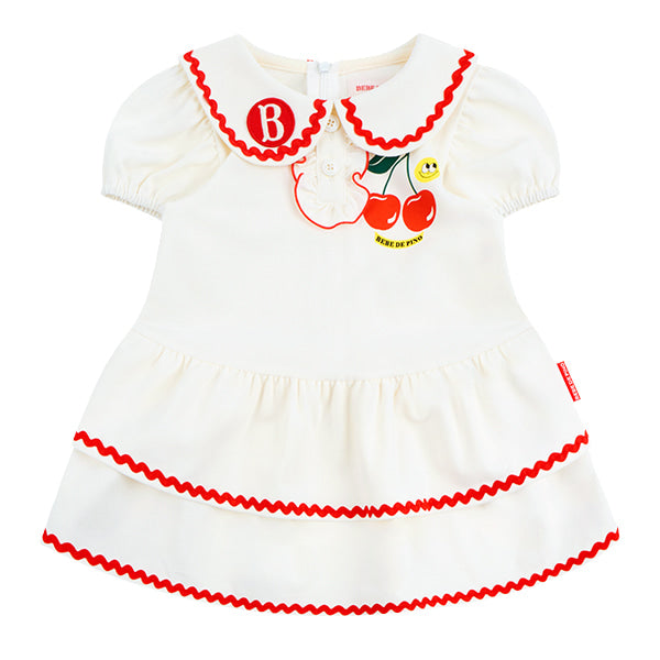 BEBE DE PINO Smile cherry baby pique ruffle dress