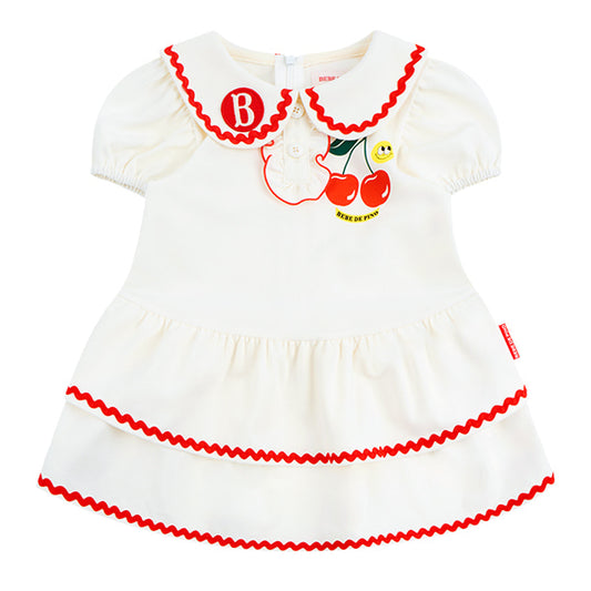 BEBE DE PINO Smile cherry baby pique ruffle dress