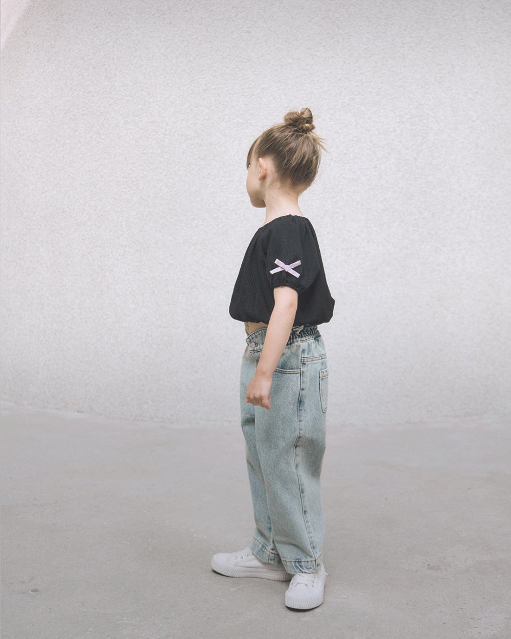 ROANJANE flower powder denim pants
