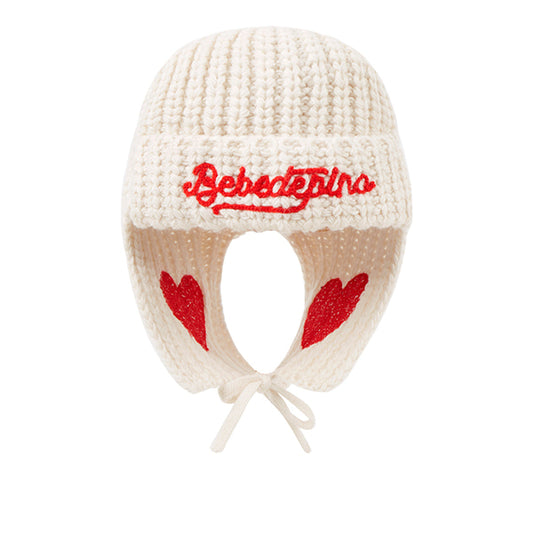 BEBE DE PINO Bebedepino heart baby knit trapper hat