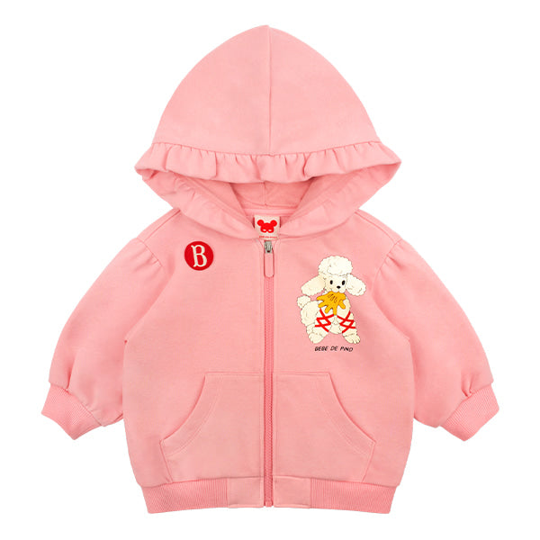 BEBE DE PINO Jenny baby frill hooded zip up jacket
