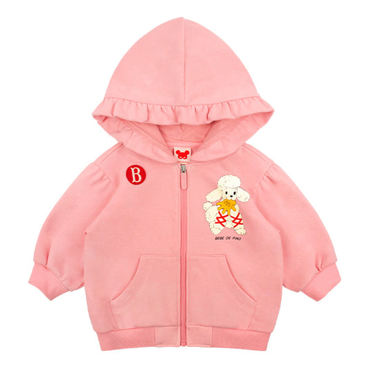 BEBE DE PINO Jenny baby frill hooded zip up jacket