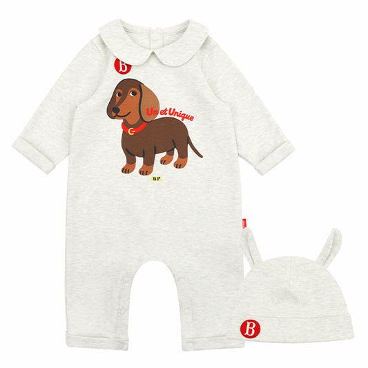 BEBE DE PINO Dachshund newborn overall set