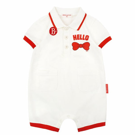 BEBE DE PINO Hello ribbon baby pique overall