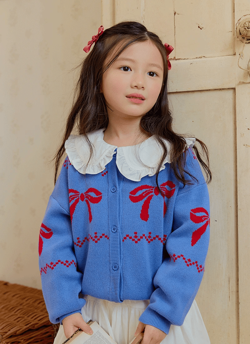 BEBETAILOR Blue ribbon cardigan