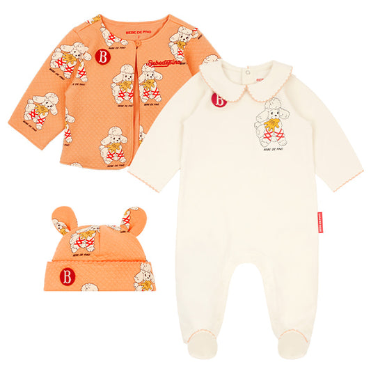 BEBE DE PINO All over jenny newborn overall set