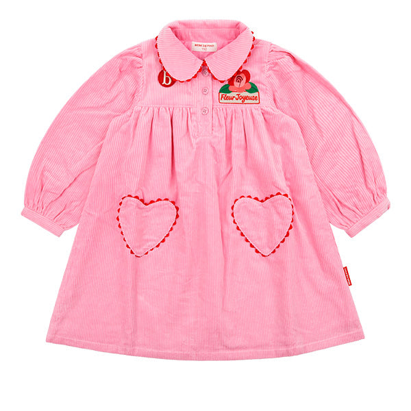 BEBE DE PINO Camellia heart pocket corduroy dress