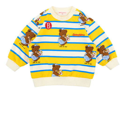 BEBE DE PINO All over play bear baby stripe sweatshirts