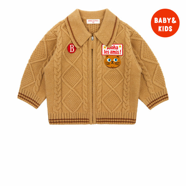 BEBE DE PINO Aloha cat sweater cable cardigan