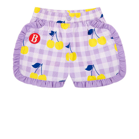 BEBE DE PINO All over check cherry baby ruffle short pants