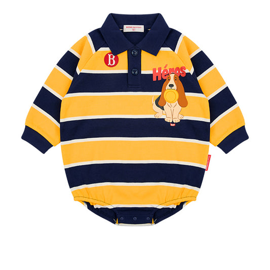 BEBE DE PINO Heros baby stripe pique collar suit