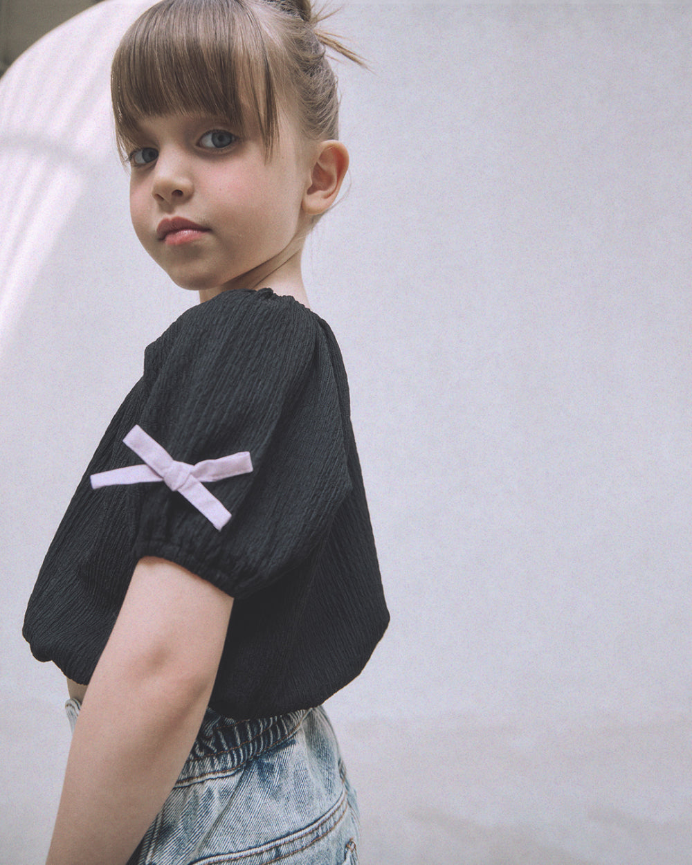 ROANJANE flower powder denim pants