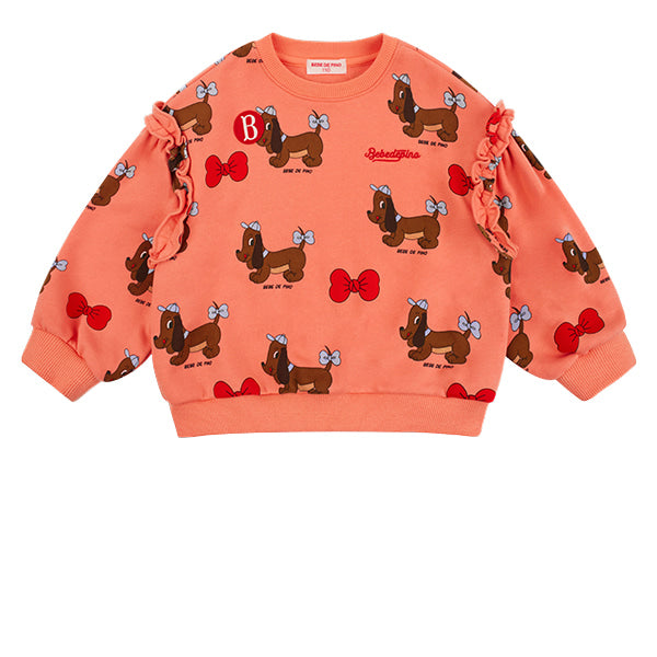 BEBE DE PINO All over grand dachund frill sweatshirts
