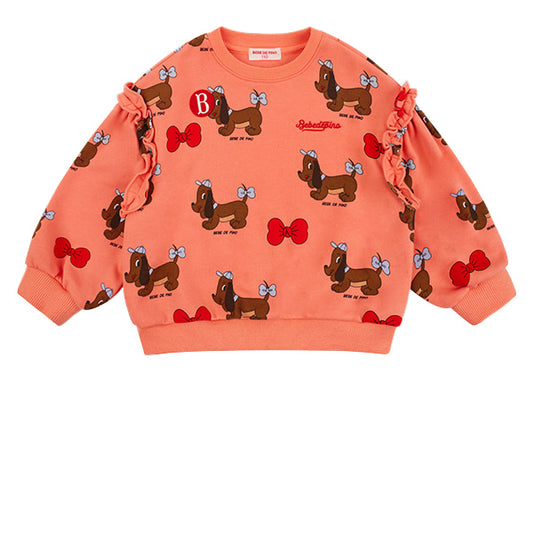 BEBE DE PINO All over grand dachund frill sweatshirts