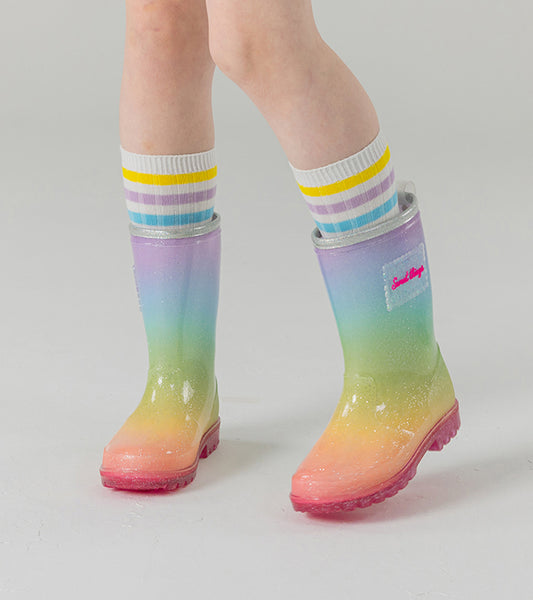 I LOVE J oreber rainbow rain boots