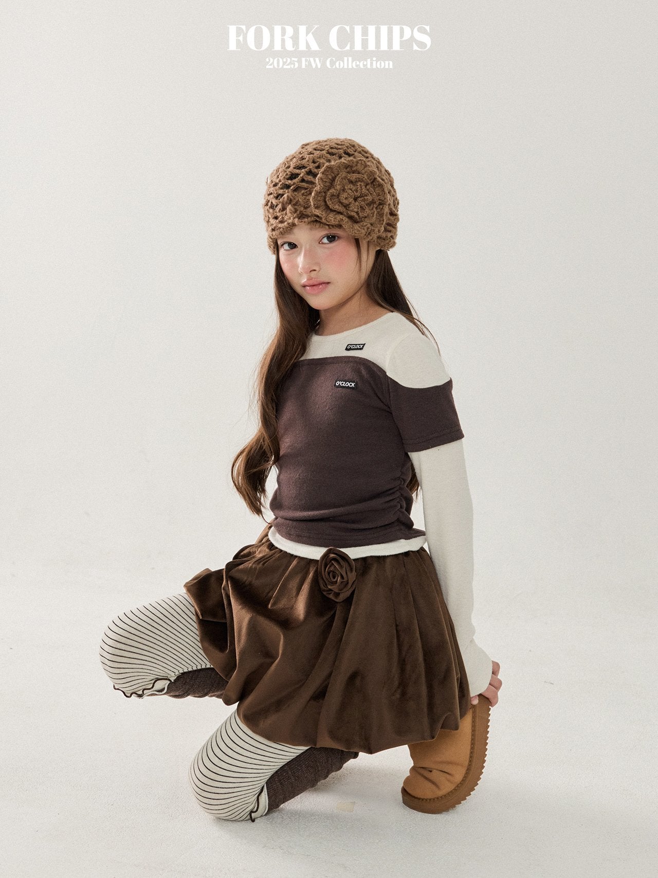 FORK CHIPS Rosy balloon skirt