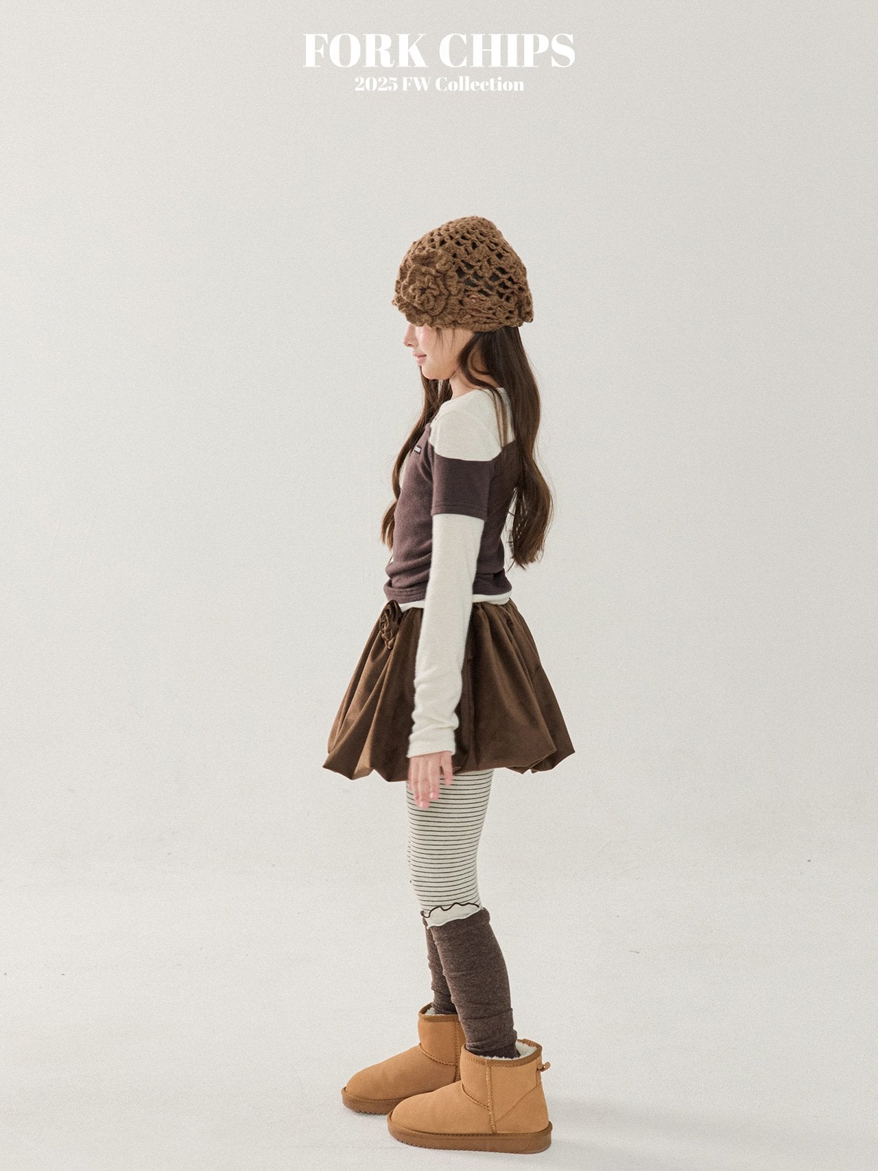 FORK CHIPS Rosy balloon skirt