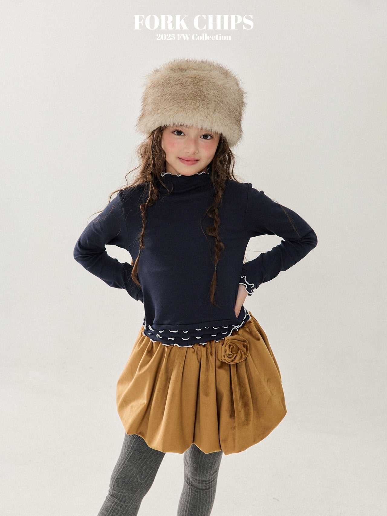 FORK CHIPS Rosy balloon skirt