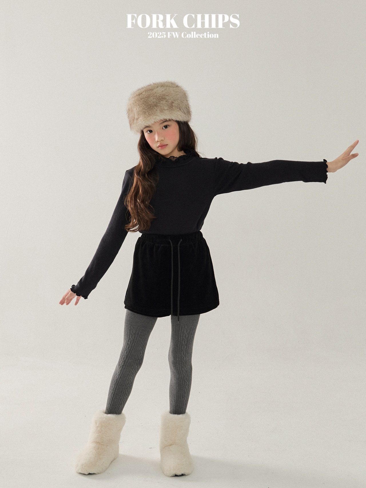 FORK CHIPS Friends velour skort