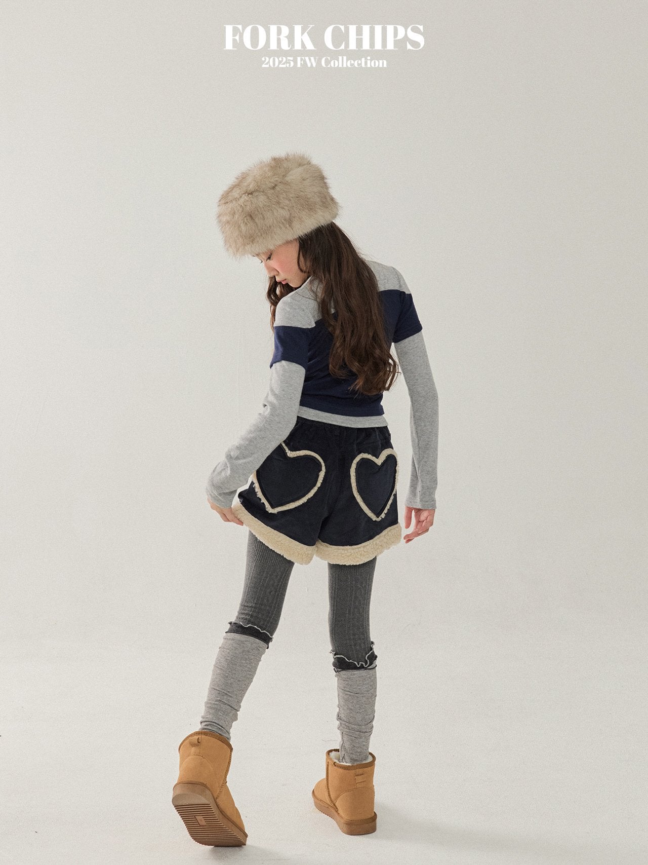 FORK CHIPS Fussy heart short pants