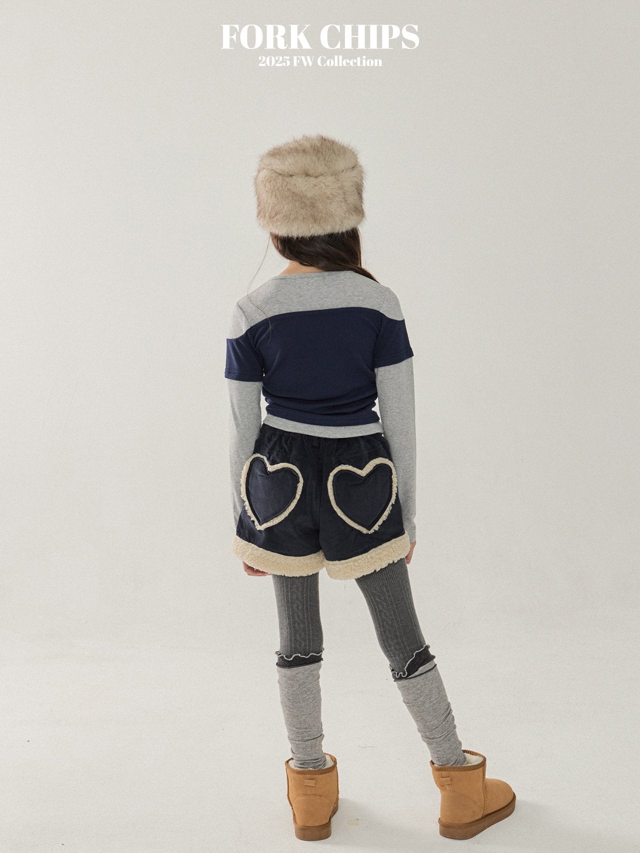 FORK CHIPS Fussy heart short pants