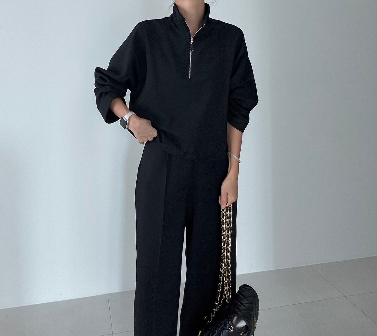MOMS WEAR Yureca Set Half-zip Training Wide Loose fit