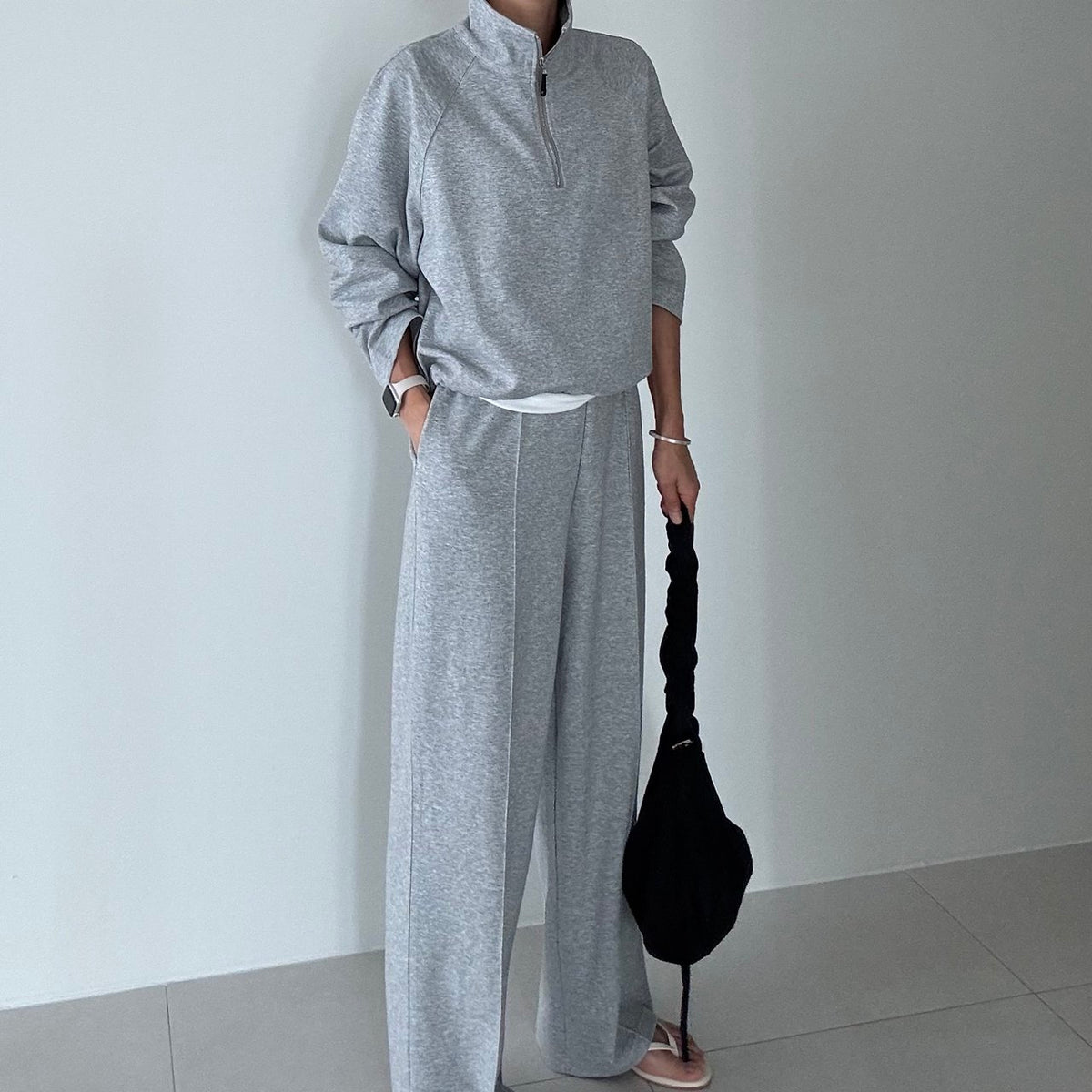 MOMS WEAR Yureca Set Half-zip Training Wide Loose fit